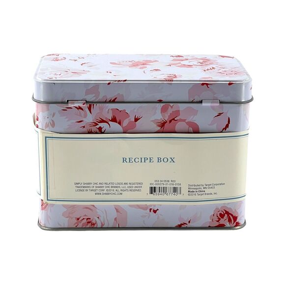 Simply Shabby Chic Recipe Box Complete Unused Pink Flowers Dividers Cards Target - Picture 3 of 9